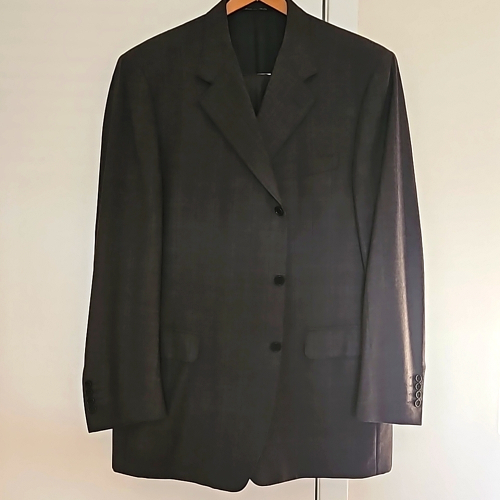 CANALI Italian Gray Wool 3-Button Suit (Size 46R)